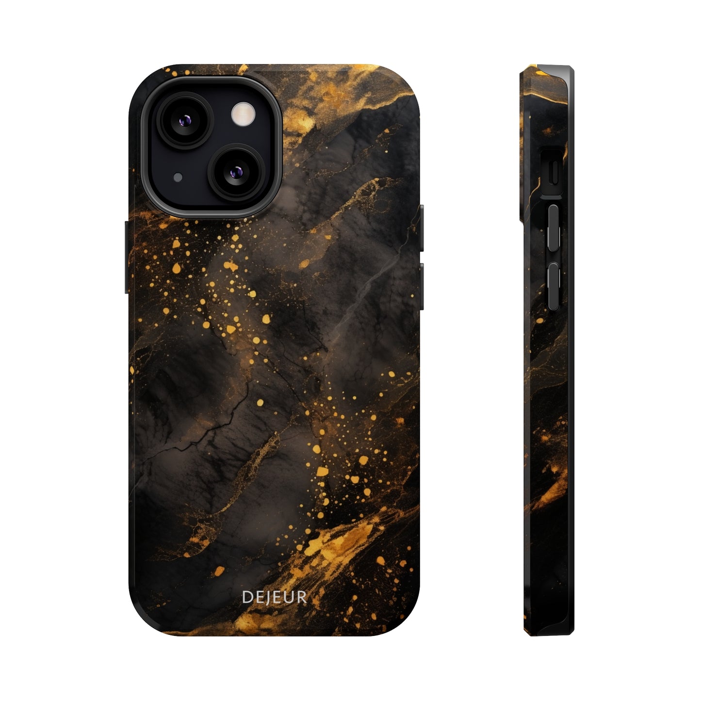 Black Gold Speckled Marble - iPhone MagSafe Tough Case