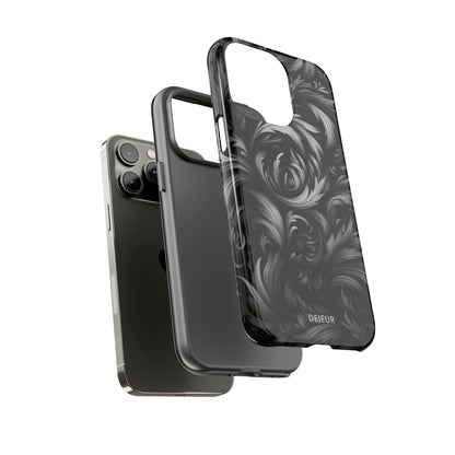 Dark Grey Floral - iPhone Tough Case