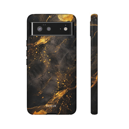 Black Gold Speckled Marble - Google Pixel Tough Case