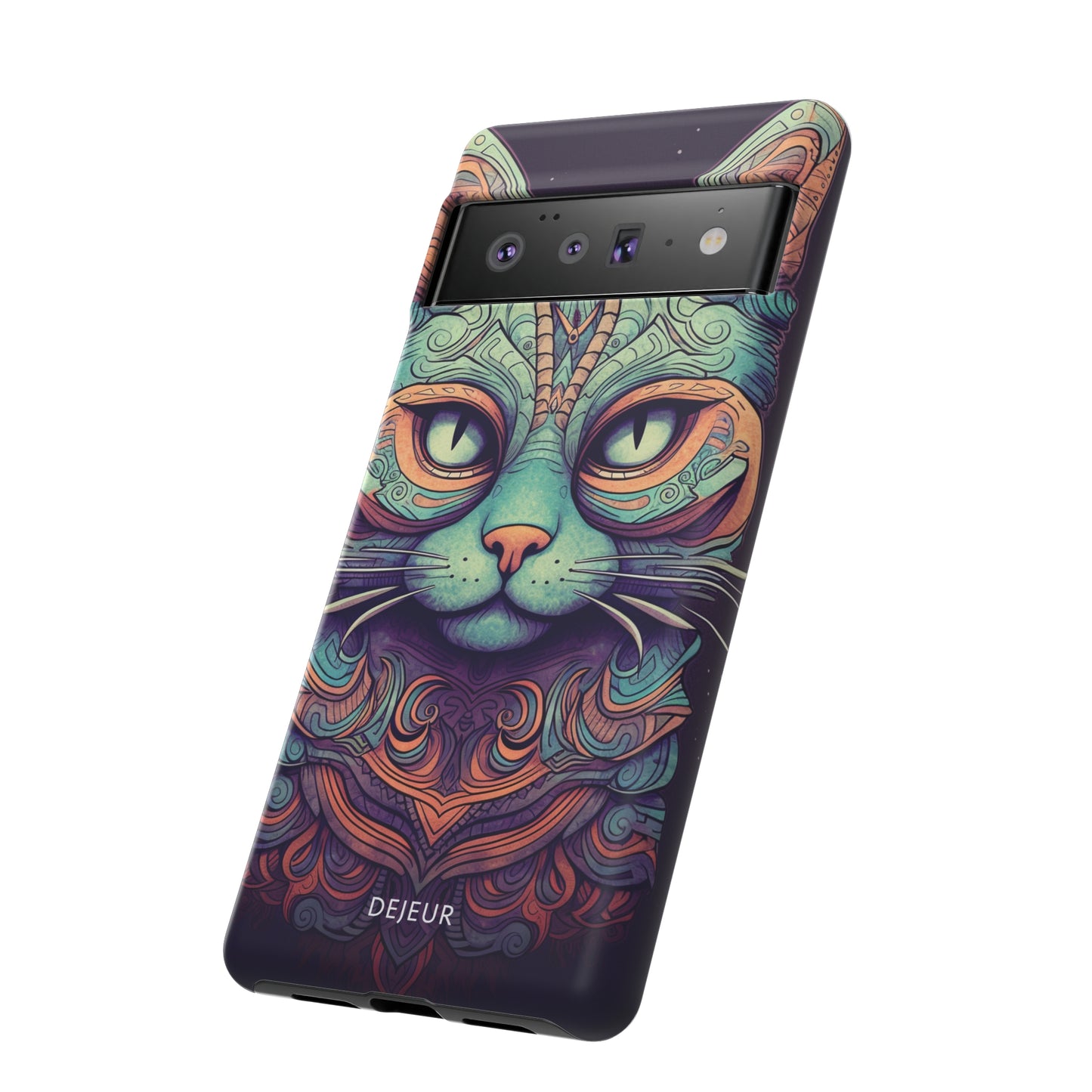 Intricate Aqua Cat - Google Pixel Tough Case