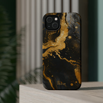 Gold & Black Marble - iPhone MagSafe Tough Case