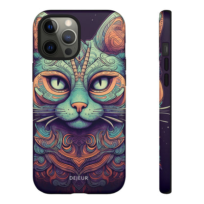 Intricate Aqua Cat - iPhone Tough Case