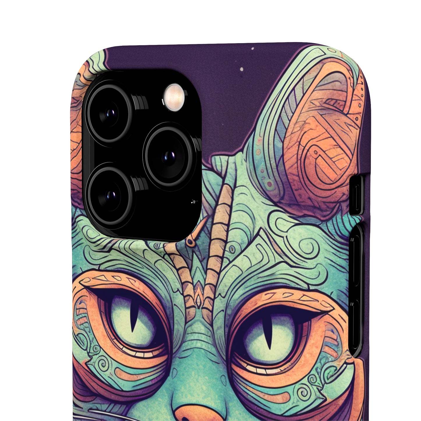 Intricate Aqua Cat - iPhone Snap Case