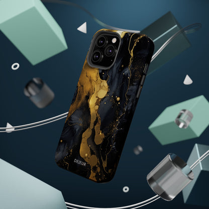 Metallic Gold Dark Marble - iPhone MagSafe Tough Case