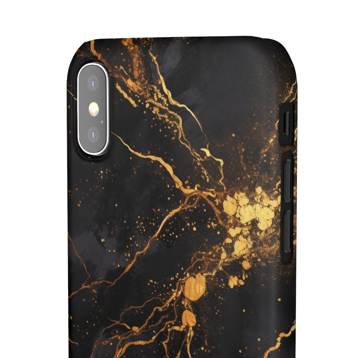 Dark Gold Amber Marble - iPhone Snap Case