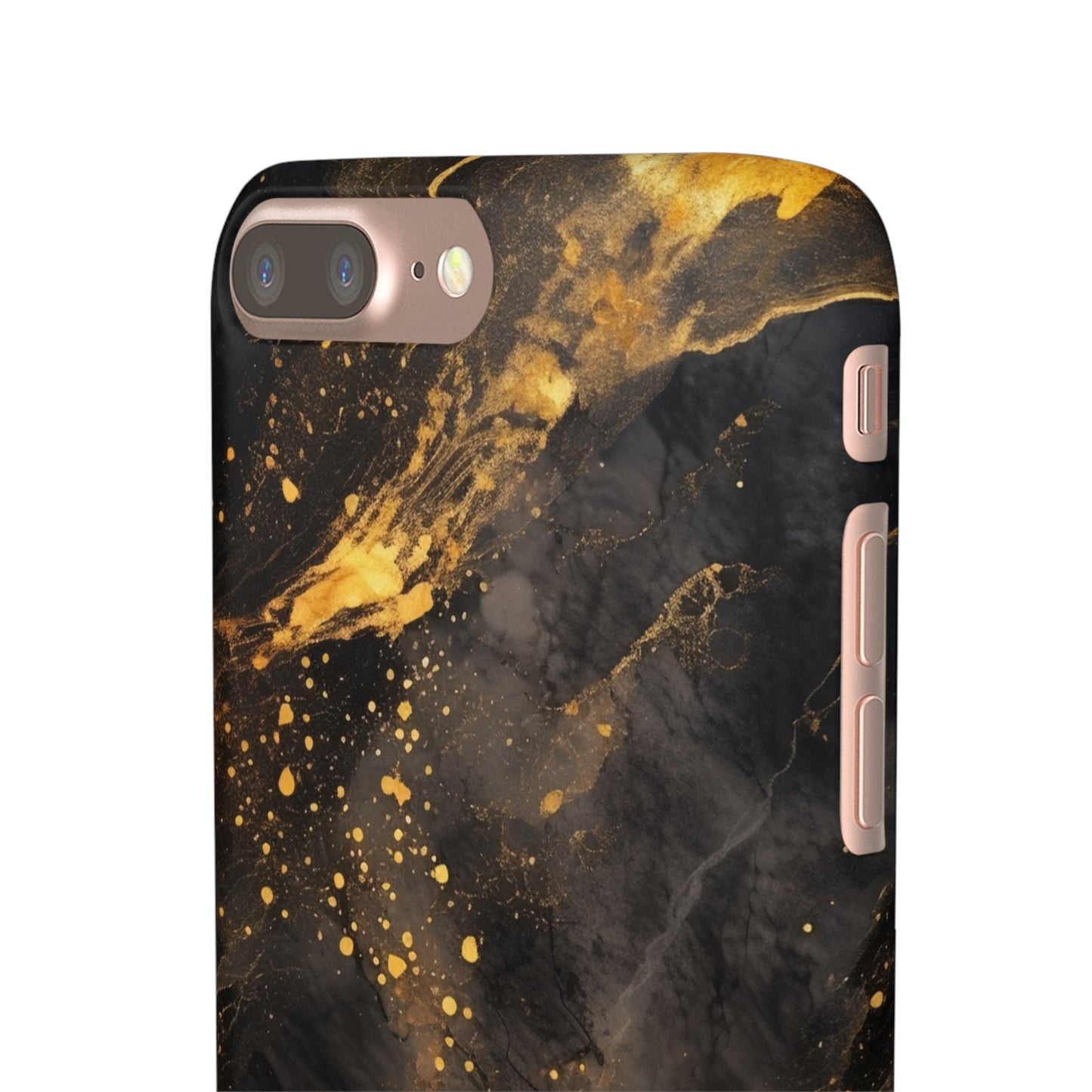 Black Gold Speckled Marble - iPhone Snap Case