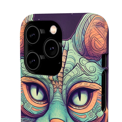 Intricate Aqua Cat - iPhone Snap Case