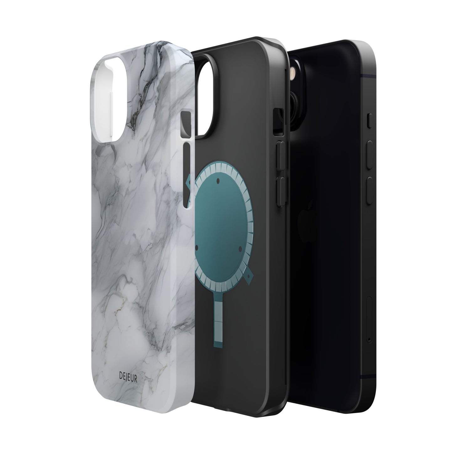 Platinum Silver Marble - iPhone MagSafe Tough Case