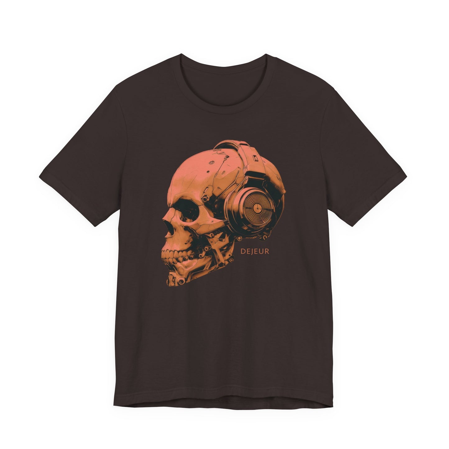 Mechanical Cybernetic Coral Orange Skull - T-Shirt