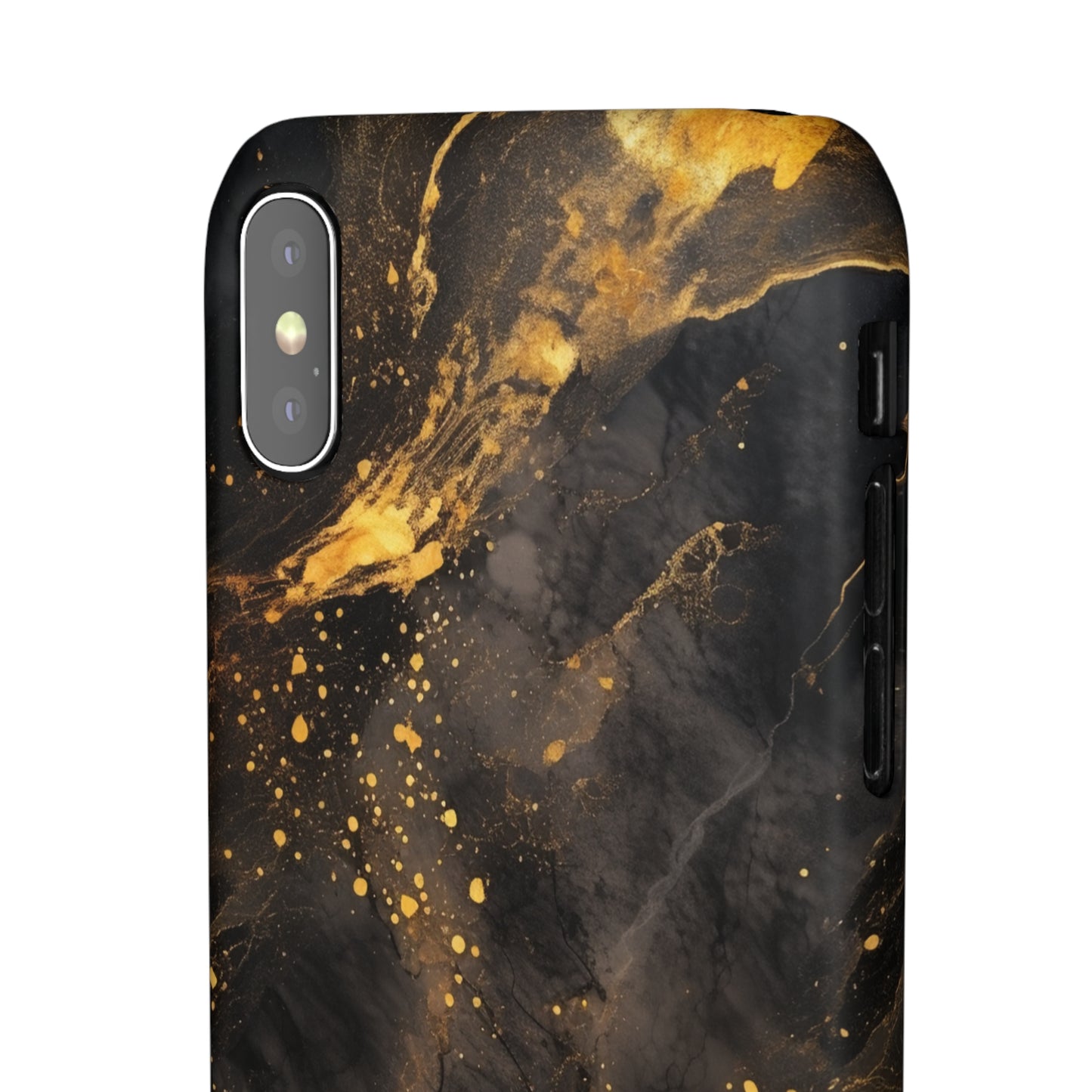 Black Gold Speckled Marble - iPhone Snap Case