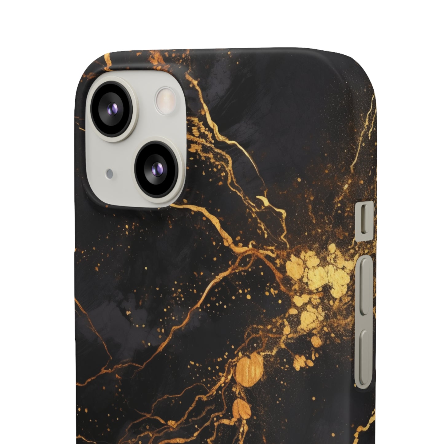 Dark Gold Amber Marble - iPhone Snap Case