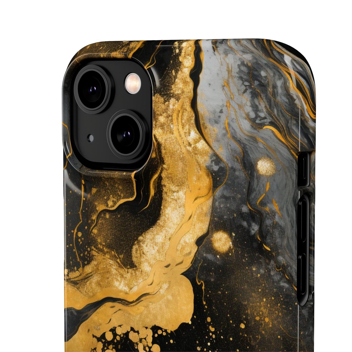 Gold & Black Marble - iPhone Snap Case