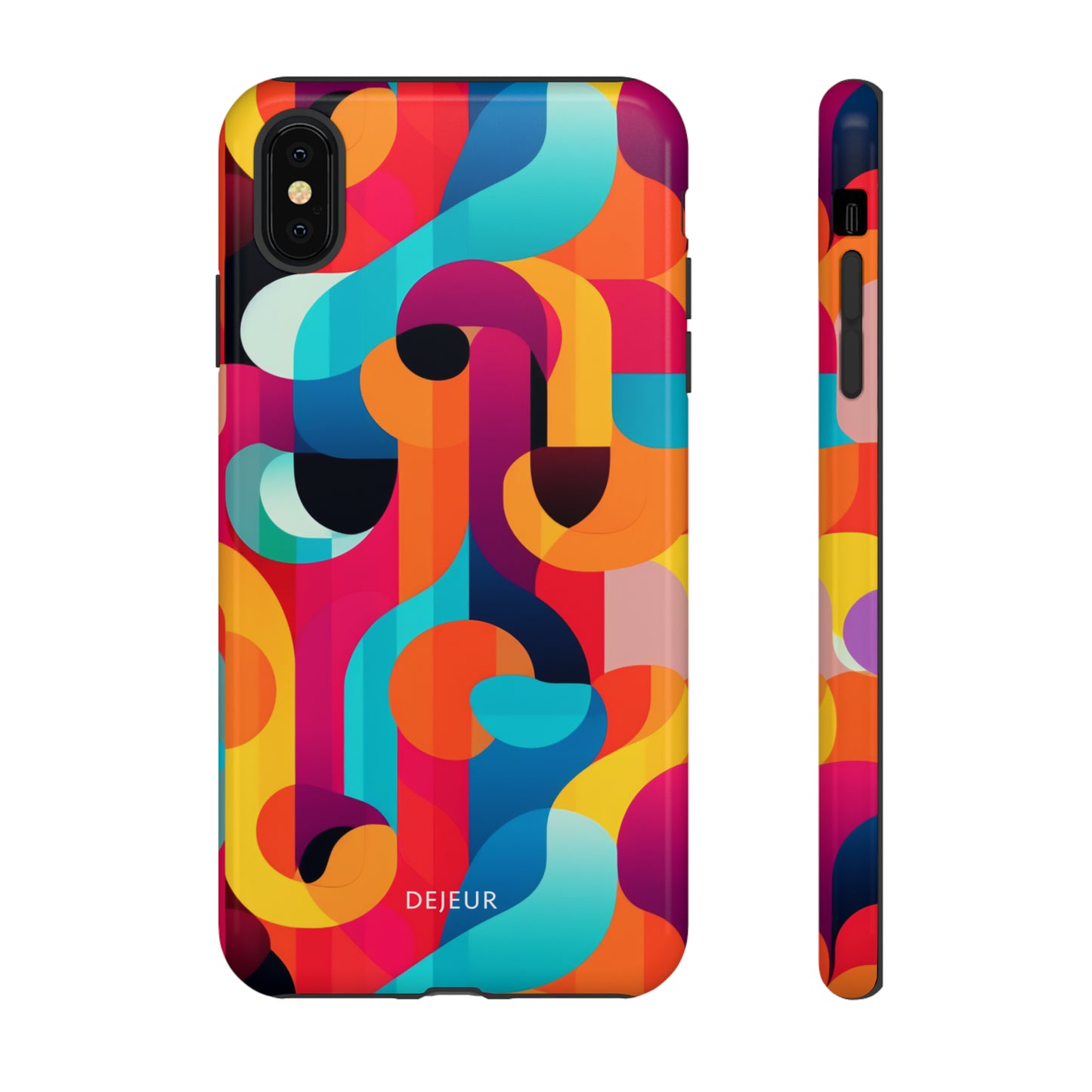 Curved Abstract Shapes - iPhone Tough Case