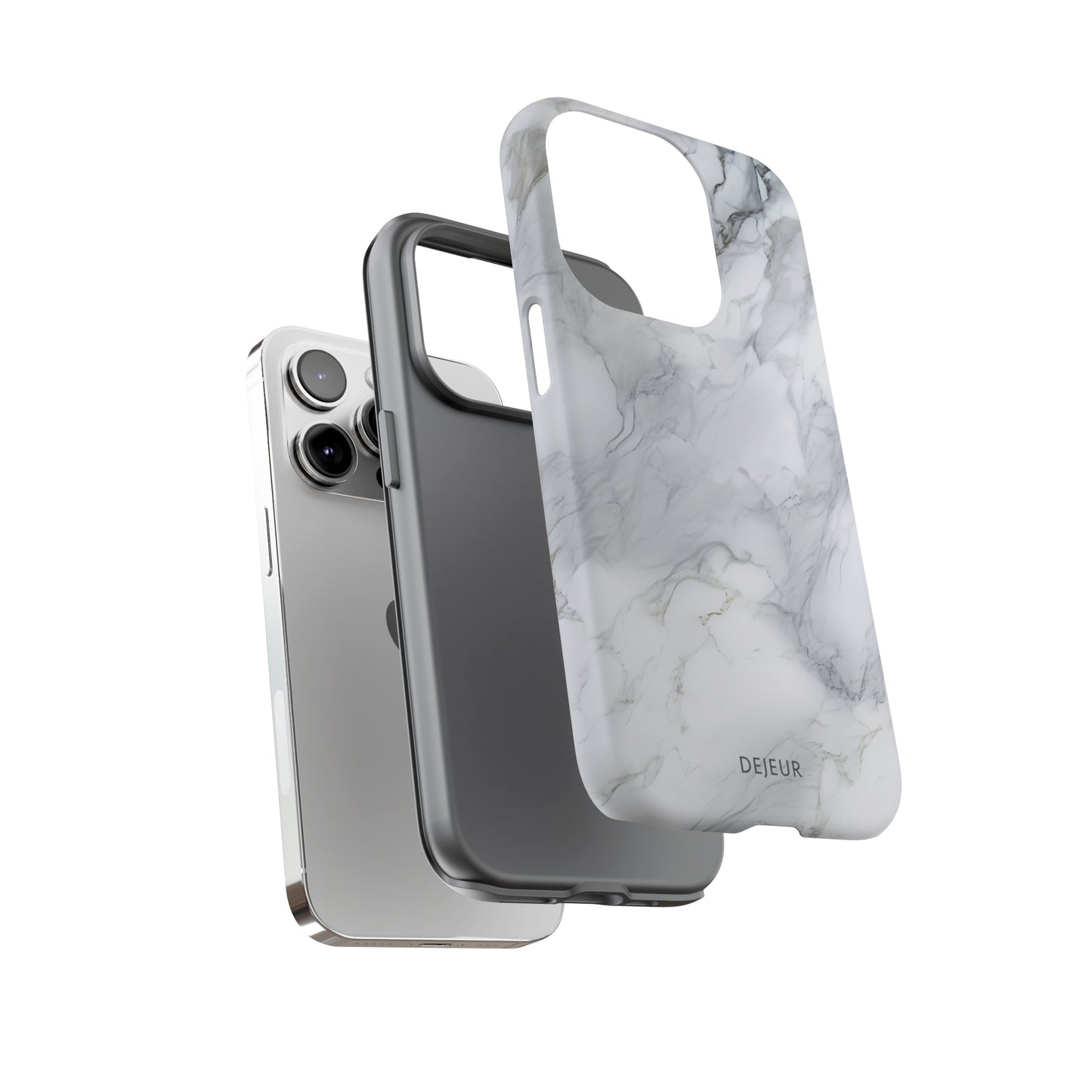 Platinum Silver Marble - iPhone Tough Case