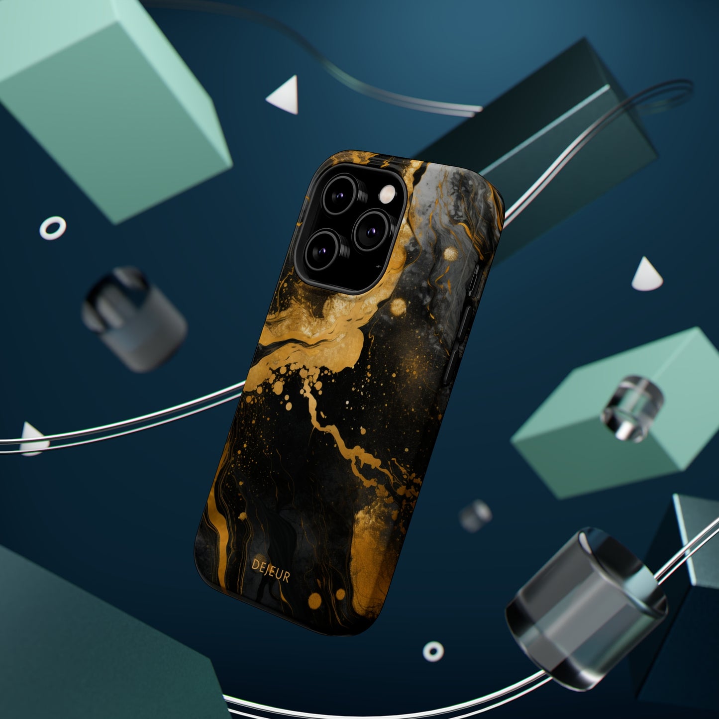 Gold & Black Marble - iPhone MagSafe Tough Case