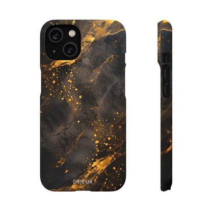 Black Gold Speckled Marble - iPhone Snap Case