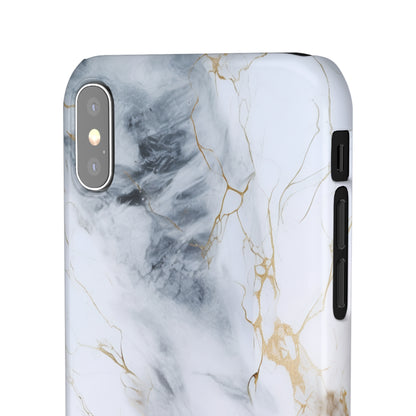 White Gold Marble - iPhone Snap Case