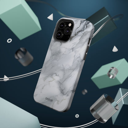 Platinum Silver Marble - iPhone MagSafe Tough Case