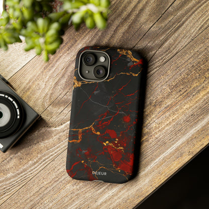 Dark Crimson Marble - iPhone Tough Case