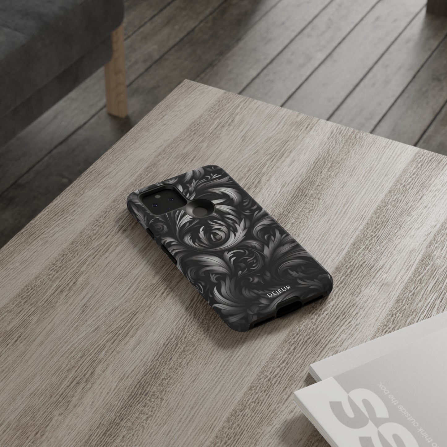 Dark Grey Floral - Google Pixel Tough Case