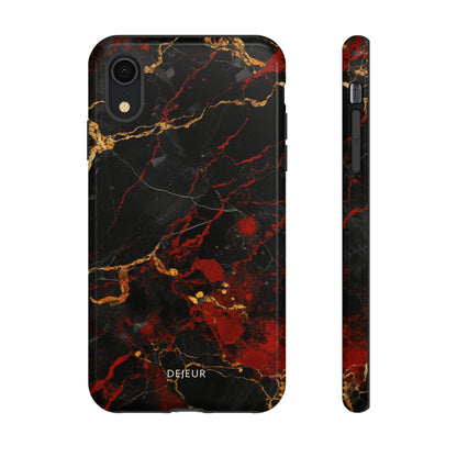 Dark Crimson Marble - iPhone Tough Case