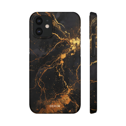 Dark Gold Amber Marble - iPhone Snap Case