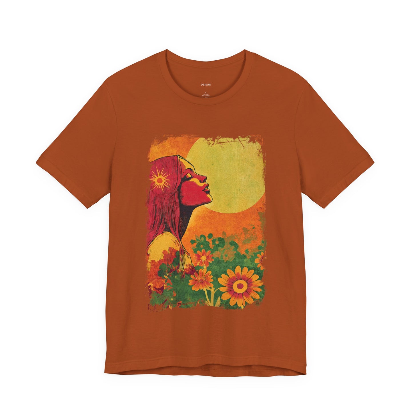 Vintage Retro Orange Daisies Golden Sunset - Women's T-Shirt