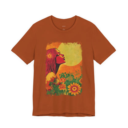 Vintage Retro Orange Daisies Golden Sunset - Women's T-Shirt