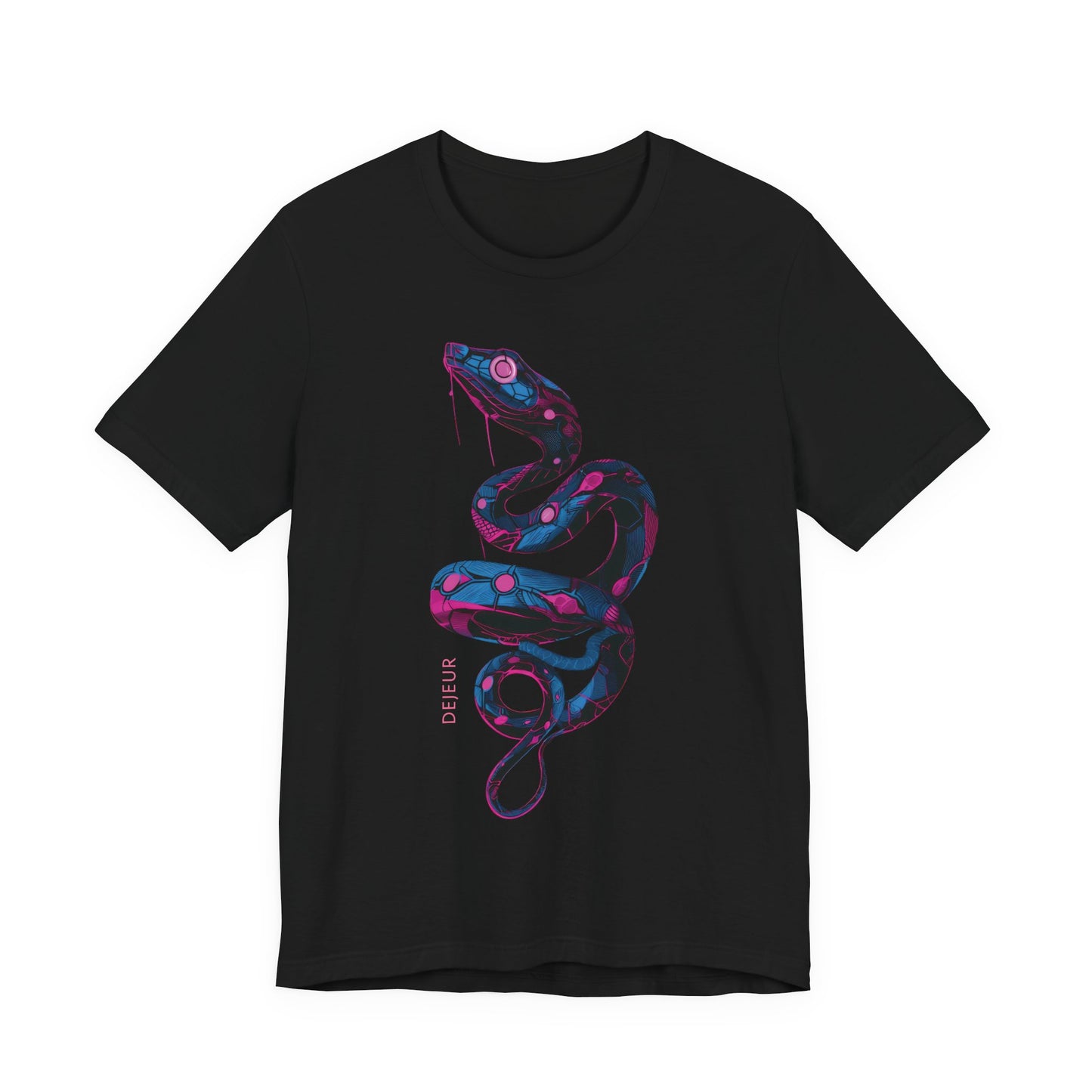 Cybernetic Bio-Mechanical Serpent Blue Pink - T-Shirt