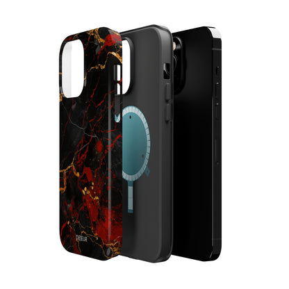 Dark Crimson Marble - iPhone MagSafe Tough Case