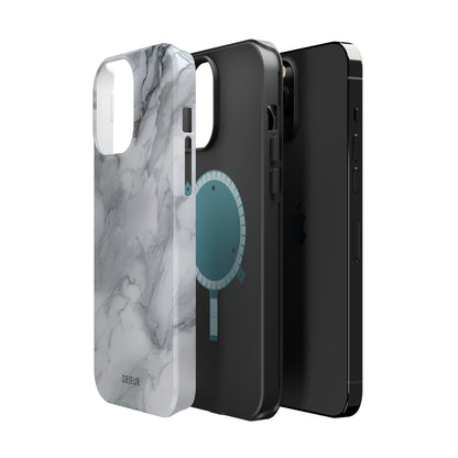 Platinum Silver Marble - iPhone MagSafe Tough Case