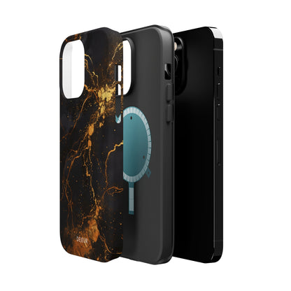 Dark Gold Amber Marble - iPhone MagSafe Tough Case