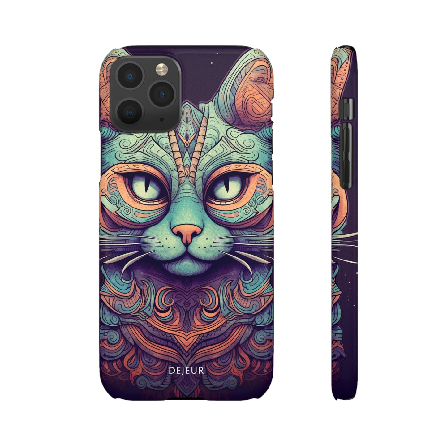 Intricate Aqua Cat - iPhone Snap Case