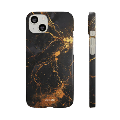 Dark Gold Amber Marble - iPhone Snap Case