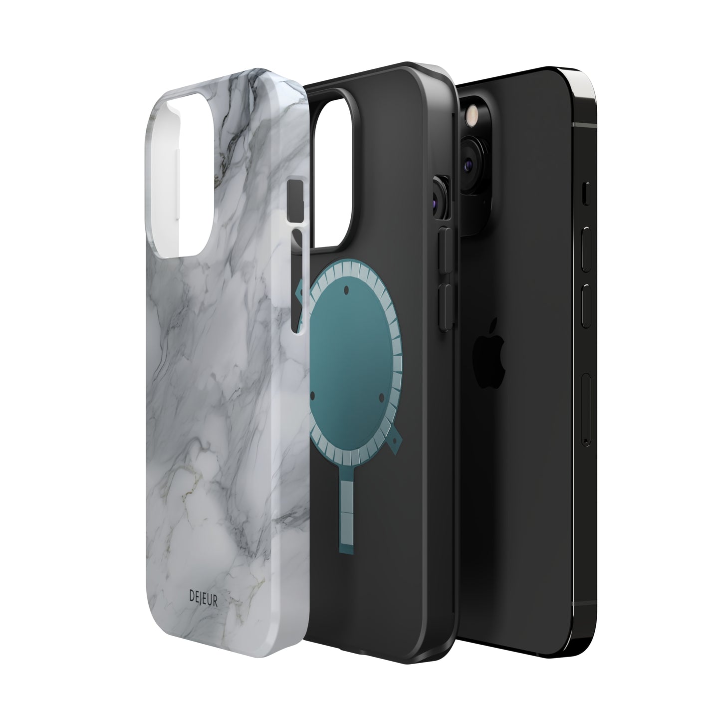 Platinum Silver Marble - iPhone MagSafe Tough Case