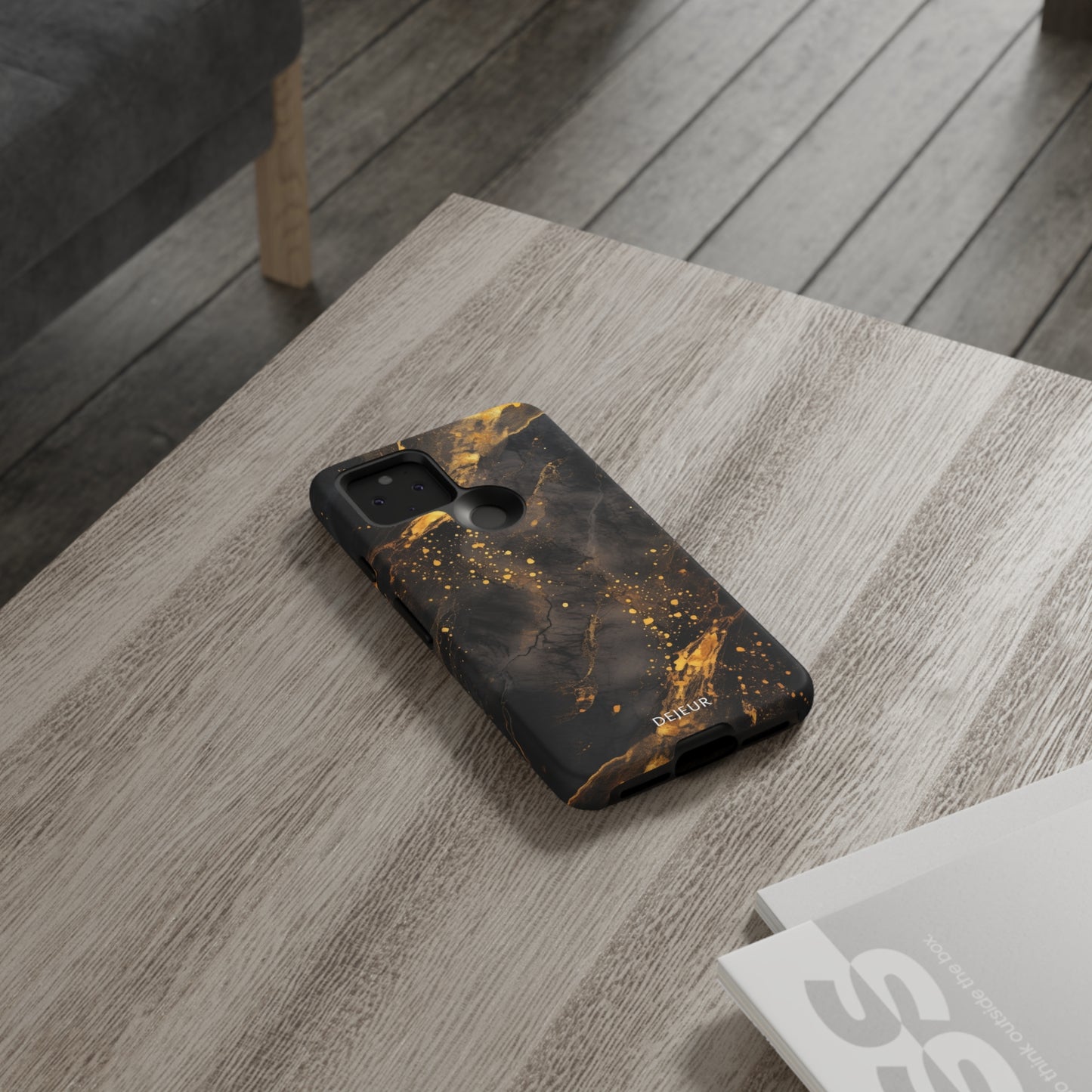 Black Gold Speckled Marble - Google Pixel Tough Case