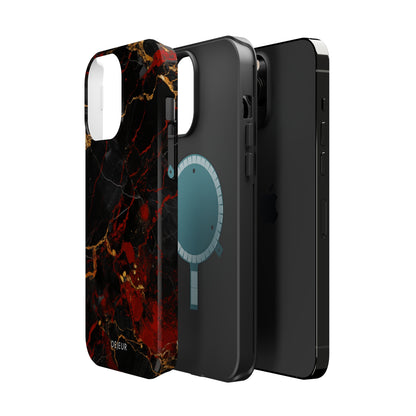 Dark Crimson Marble - iPhone MagSafe Tough Case