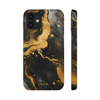 Gold & Black Marble - iPhone Snap Case