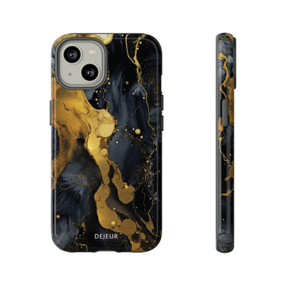 Metallic Gold Dark Marble - iPhone Tough Case