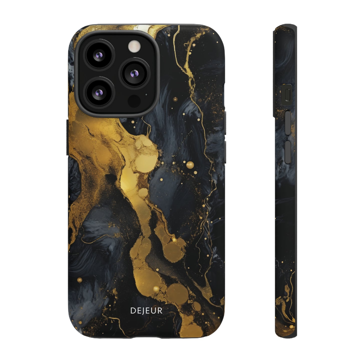 Metallic Gold Dark Marble - iPhone Tough Case