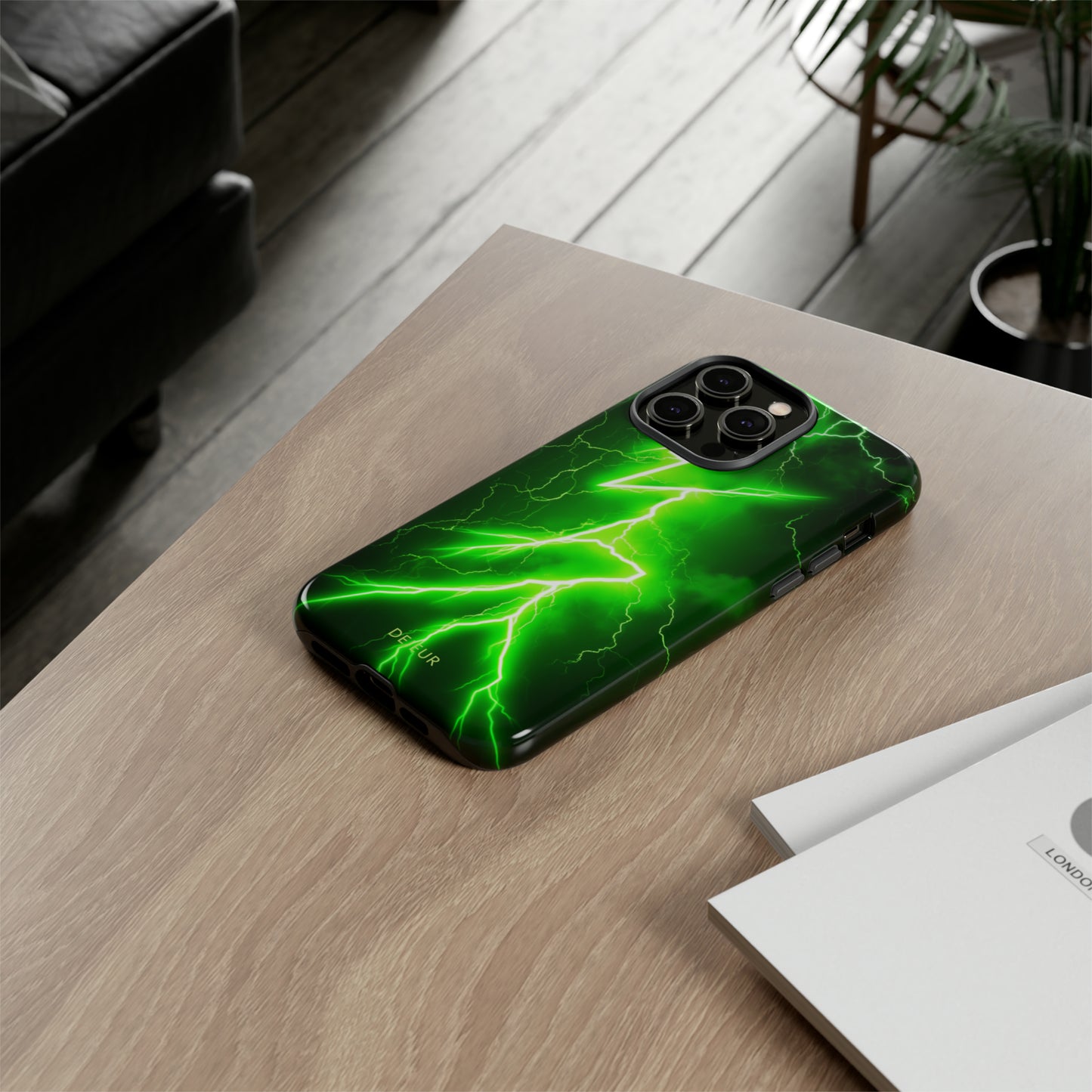 Neon Green Lightning - iPhone Tough Case