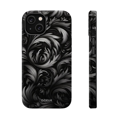 Dark Grey Floral - iPhone MagSafe Tough Case