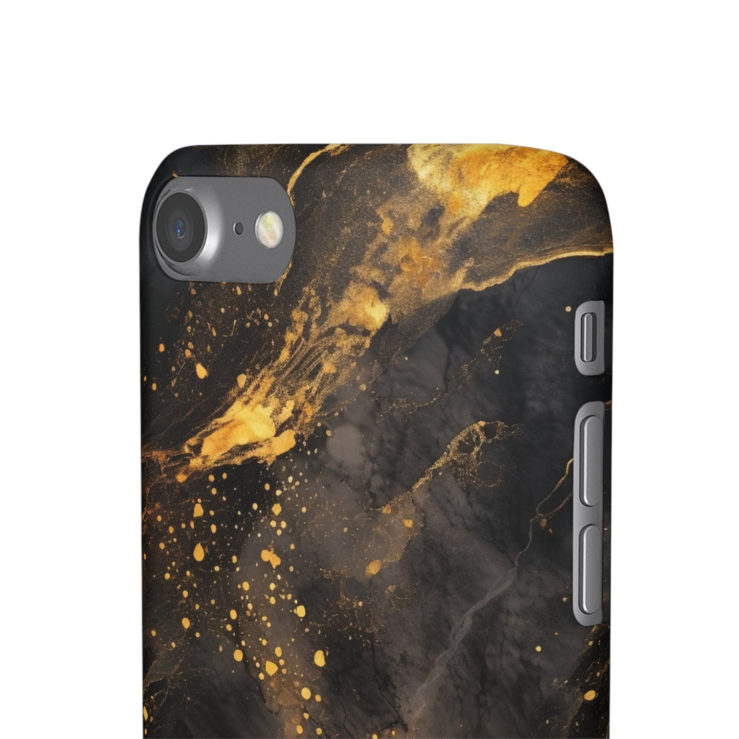 Black Gold Speckled Marble - iPhone Snap Case