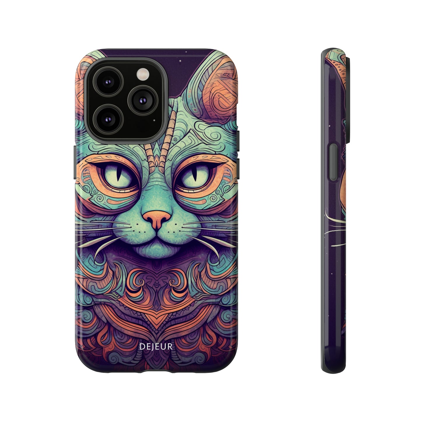 Intricate Aqua Cat - iPhone Tough Case