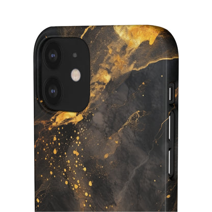 Black Gold Speckled Marble - iPhone Snap Case