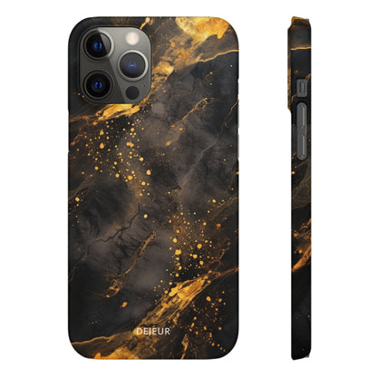 Black Gold Speckled Marble - iPhone Snap Case