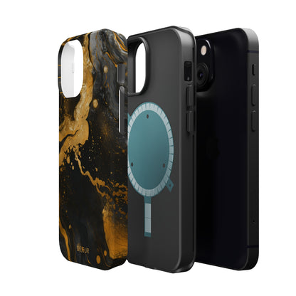 Gold & Black Marble - iPhone MagSafe Tough Case