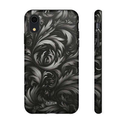 Dark Grey Floral - iPhone Tough Case