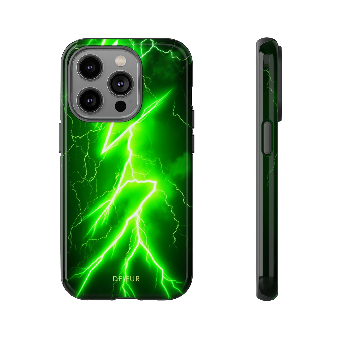 Neon Green Lightning - iPhone Tough Case