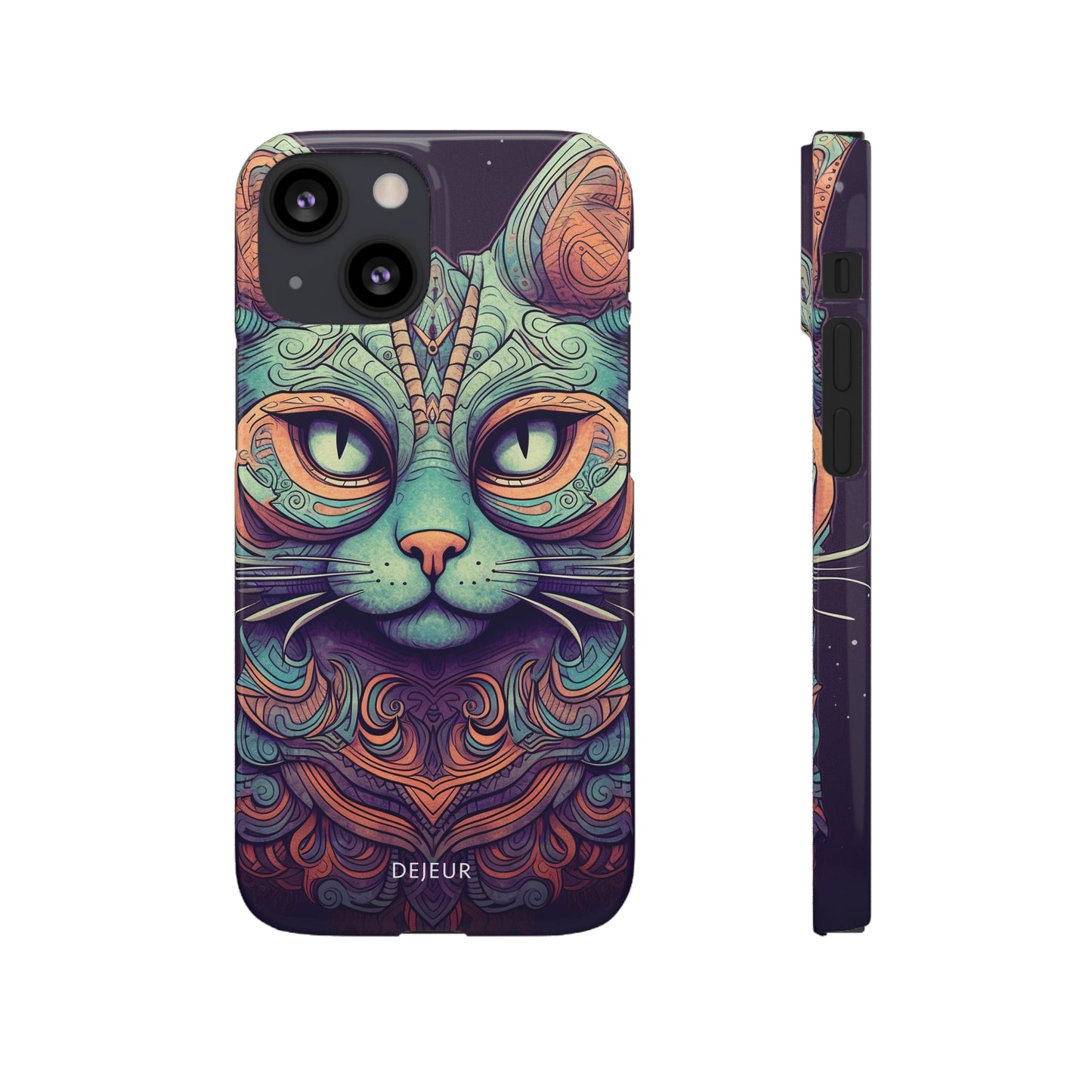 Intricate Aqua Cat - iPhone Snap Case